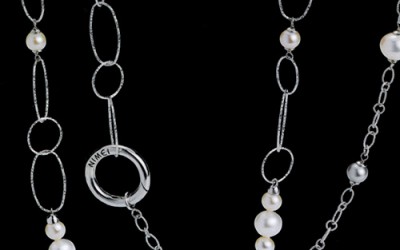 Collane componibili Nimei collezione "Moda" - Colore perle: bianco. Catene in oro bianco. Disponibili con perle diametro: da 5,5mm a 9mm. Varie lunghezze disponibili.