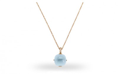Collana Zoccai in oro rosso 18 ct con 10.00 ct di madreperla blu e 0.04 ct di diamante