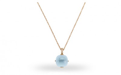 Collana Zoccai in oro rosso 18 ct con 10.00 ct di madreperla blu e 0.04 ct di diamante