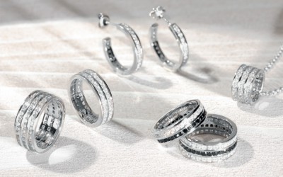 Parure 2Jewels collezione "Glam" - In argento 925/°°° e zirconi bianchi/neri