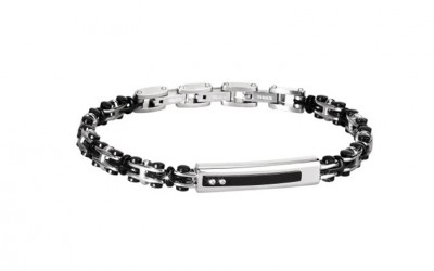 Bracciale da uomo 2Jewels collezione "Cars" - In acciaio 316L e PVD nero.