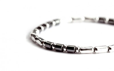 Bracciale Athena da uomo collezione "Soul Man" - In argento 925/°°°, con agata nera