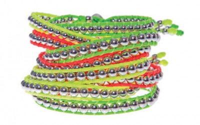 Bracciali J-Jo collezione "Fluo" - In argento e cordino da vela fluorescente