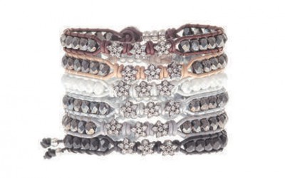 Bracciali J-Jo collezione "Star" - Argento, pelle ecologica water-resistant e vetro.