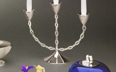 Candelabro a onda Cleto Munari "Tre Fiamme" - In argento 925/°°°