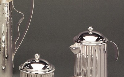 Caffettiera, zuccheriera e lattiera Cleto Munari collezione "Palladio" - In argento 925/°°°