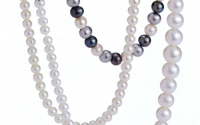 Collane componibili Nimei "Moda"- Colori: Bianco, Grigio, Nero. Disponibile con perle diametro: 6,5- 7 mm. Varie lunghezze disponibili.