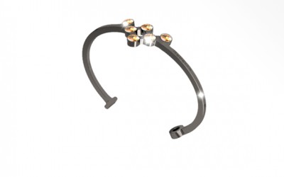 Bracciale Rebecca collezione "Palm Beach" - In bronzo placcato rutenio e cristalli Swarovski.